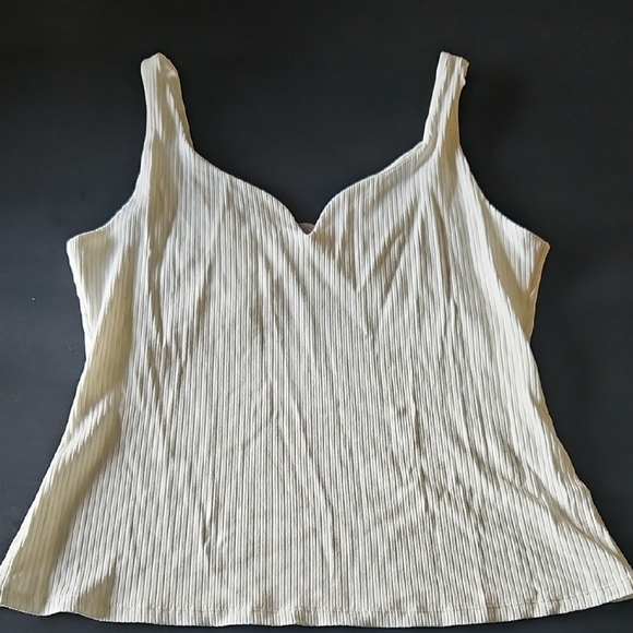 H&M Cream Ribbed Tank Top - Picture 1 of 3